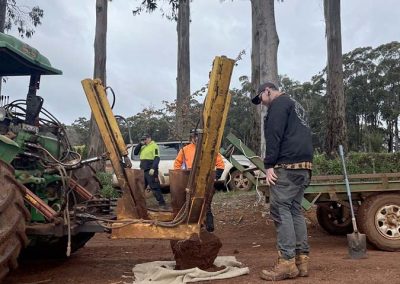 Machinery used to dig up trees