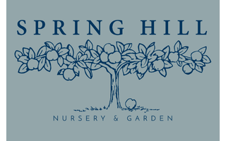 Spring Hill Nursery & Garden logo with a drawing of a tree.